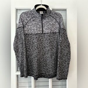 AVIA Women’s XXL (20) Quarter Zip Black Gray Pullover Activewear Top